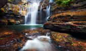 Water flowing down Empress Falls in the Blue Mountains National Park