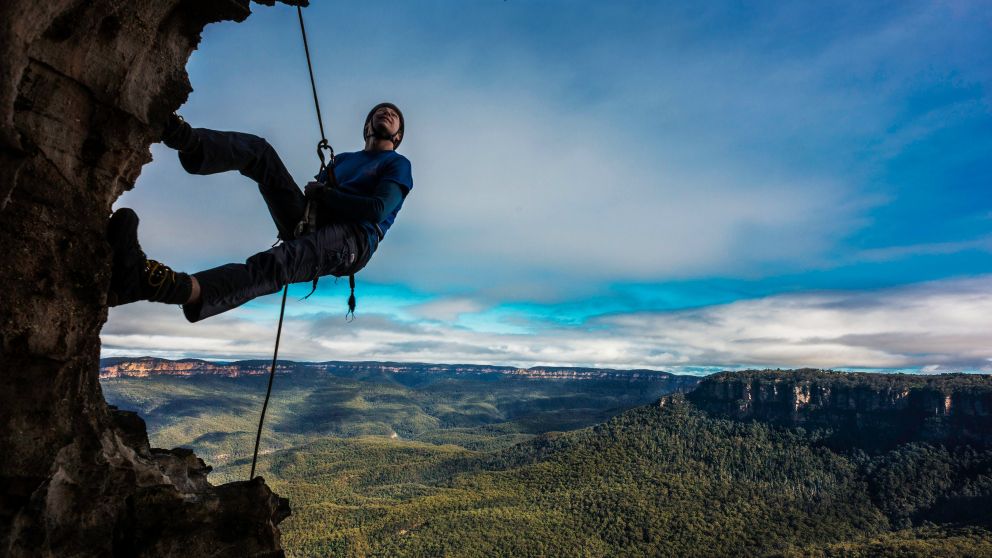 Wentworth Falls Abseil near Katoomba in the Blue Mountains 